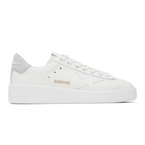 Golden Goose Women's Purestar sneakers with glittery silver heel tab